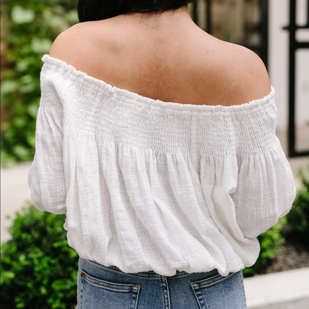 Just Add Sun Off Shoulder Top in White - Picture 9 of 12